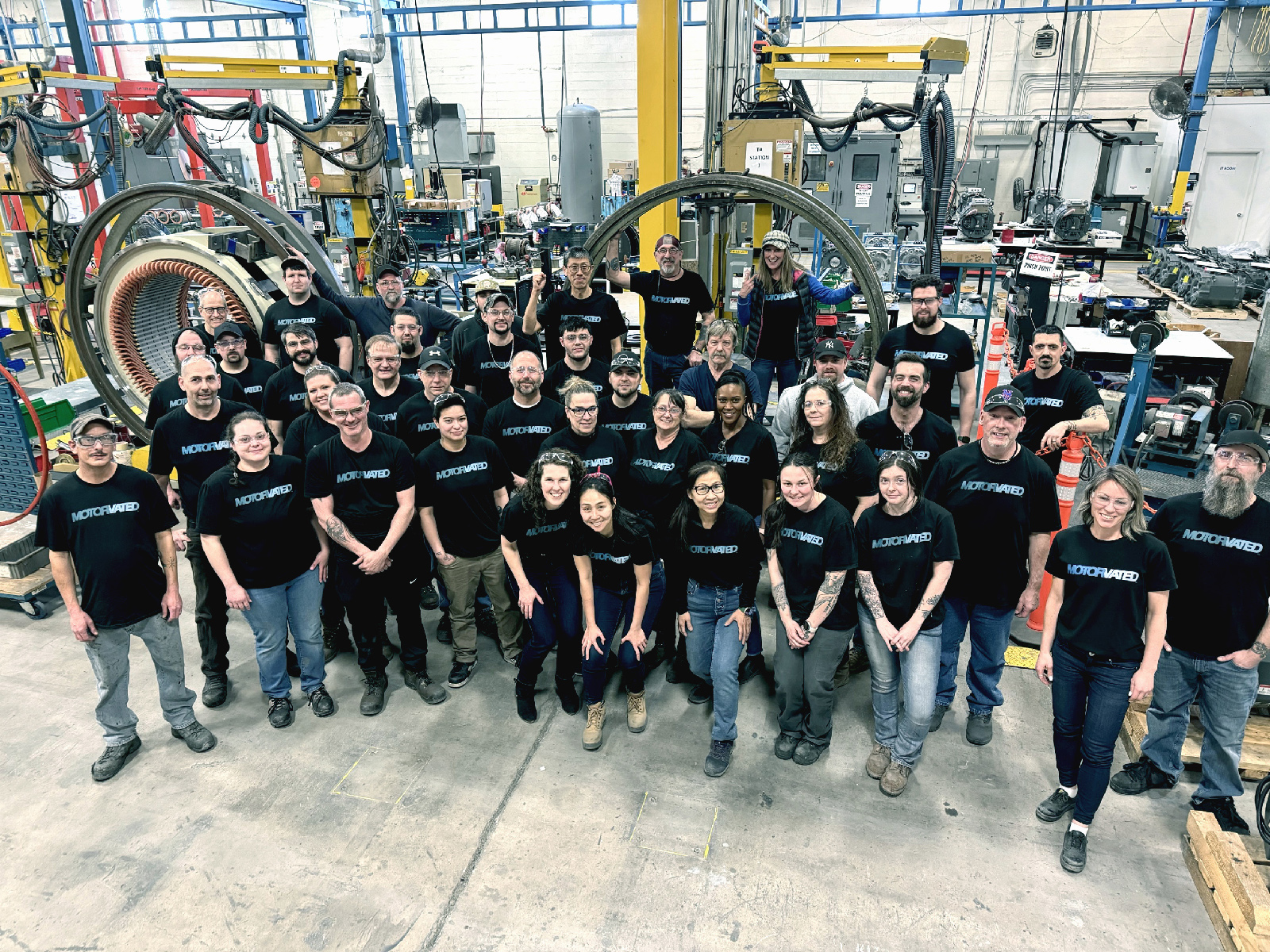 Team 1 photo on factory floor